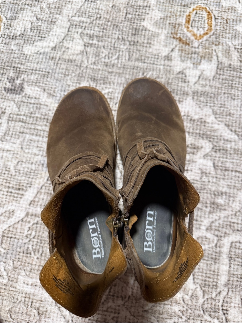 Born Women’s Brown Suede Chukka Boots with Side Zip - Picture 6 of 8